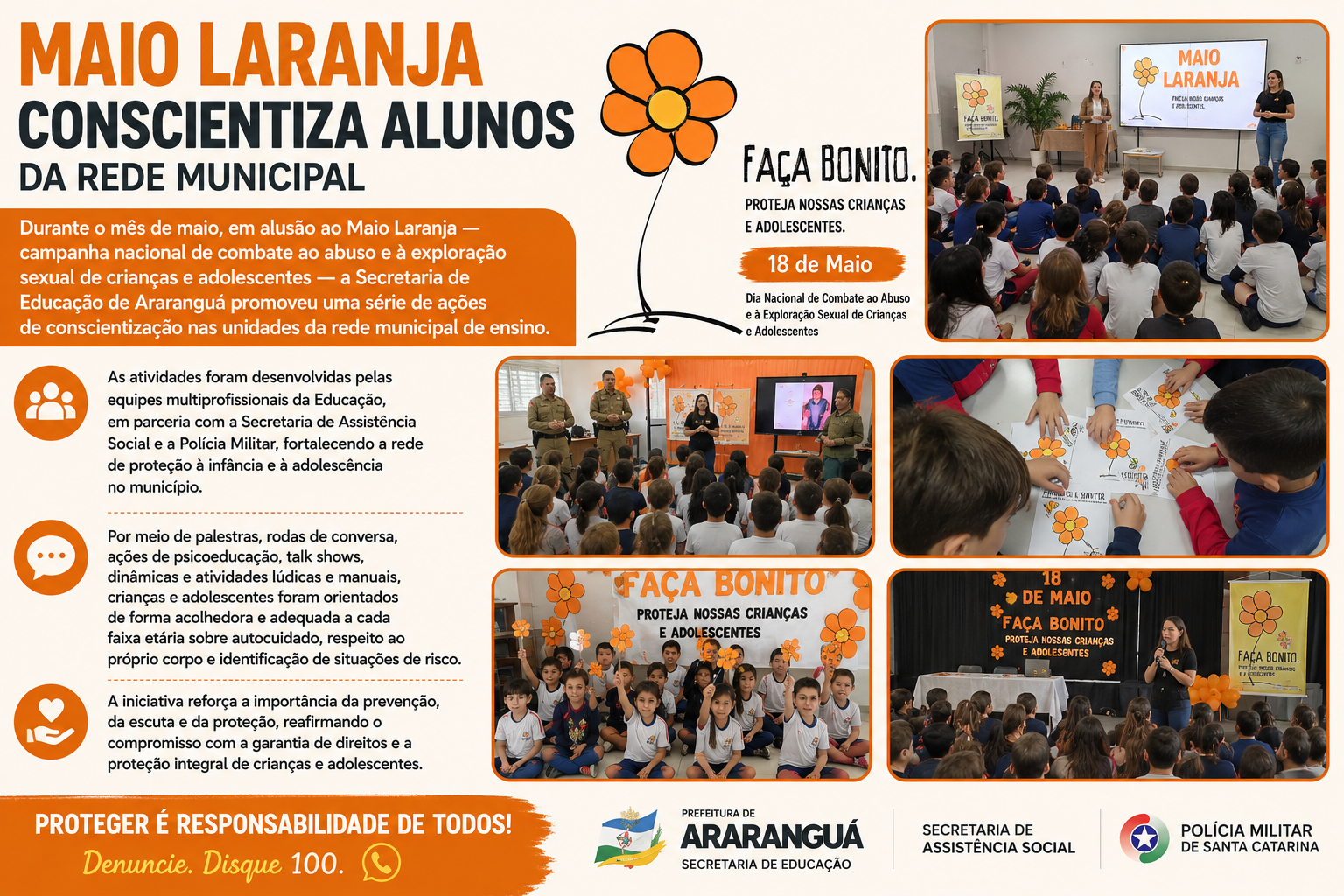 ARARANGUÁ INTENSIFICA VACINAÇÃO CONTRA A INFLUENZA A Secretaria de Saúde de Araranguá informa que já vacinou 11.228 pessoas dos grupos prioritários contra a Influenza, entre gestantes, idosos, crianças e pessoas com comorbidades. Mesmo com esse número, a cobertura vacinal atingiu apenas 40%, índice considerado abaixo do ideal para garantir a proteção da população, principalmente dos grupos mais vulneráveis. A vacinação é fundamental para prevenir casos graves da gripe, internações e complicações de saúde, além de ajudar a reduzir a circulação do vírus na comunidade. Vacinar-se é um ato de cuidado com você e com todos ao seu redor. Por isso, neste sábado, dia 30, a Secretaria de Saúde abrirá a vacinação para toda a população, com cerca de 4 mil doses disponíveis. 📍 Todas as Unidades de Saúde estarão abertas 🕗 Das 8h às 12h e das 13h às 17h Proteja sua saúde. Vacine-se!