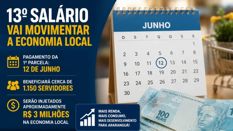 13º SALÁRIO DE SERVIDORES DEVE INJETAR R$ 3 MILHÕES NA ECONOMIA DE ARARANGUÁ