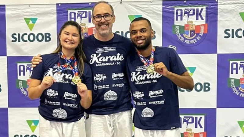 Atletas de Araranguá conquistam quatro medalhas na Copa Palhoça de Karatê-Do