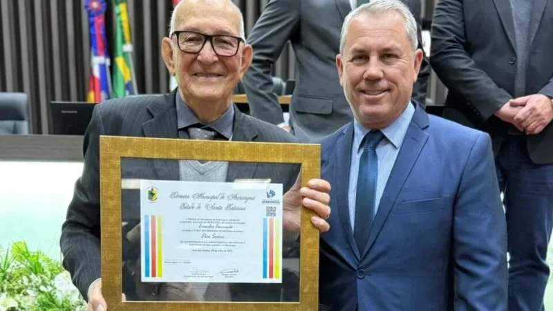 Câmara de Araranguá homenageia Élcio Scaini com título de cidadão honorário