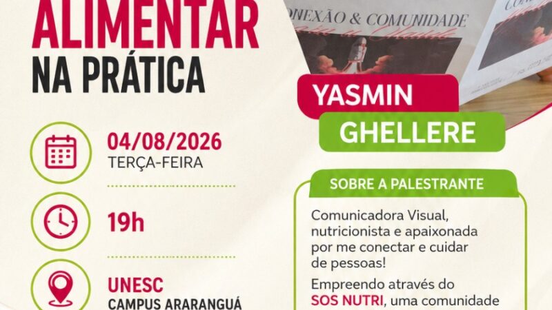 Unesc Araranguá promove palestra aberta à comunidade