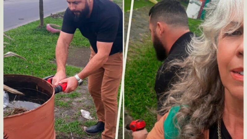 Ação na Praça da Bíblia elimina focos do Aedes aegypti em Balneário Gaivota