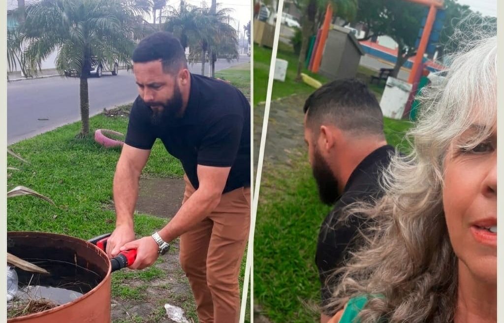 Ação na Praça da Bíblia elimina focos do Aedes aegypti em Balneário Gaivota