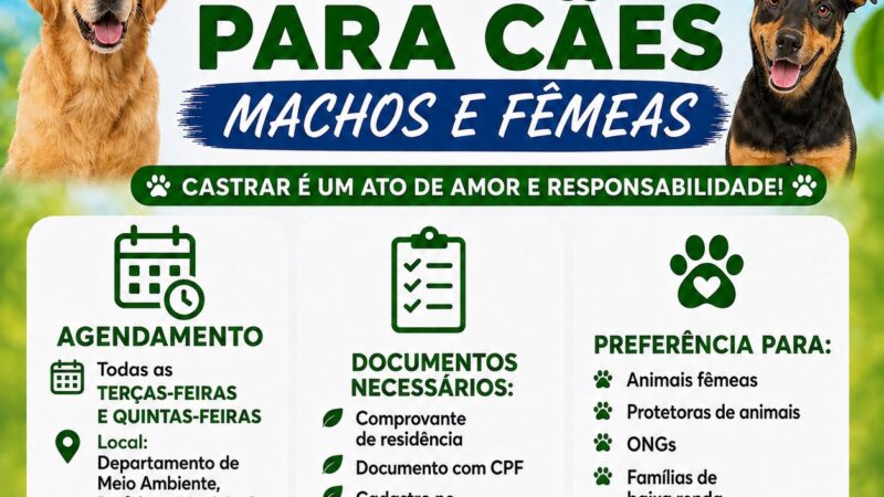 Sombrio amplia castrações e mantém cadastro aberto para novos atendimentos