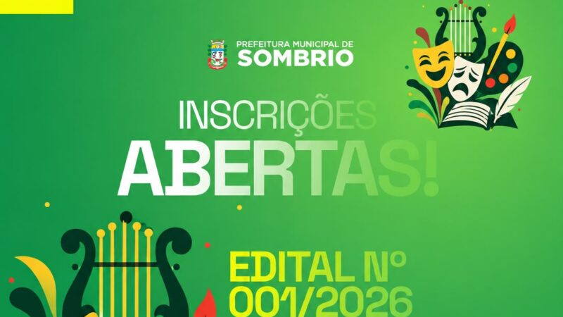 Sombrio abre inscrições para edital da Aldir Blanc com R$ 205 mil para projetos culturais