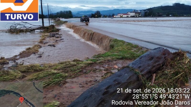 Turvo decreta situação de emergência após fortes chuvas e inundações