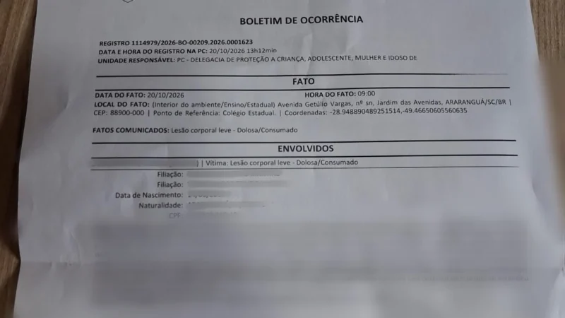 Após denúncia de briga na Escola Estadual de Araranguá, CRE diz repudiar violência e acompanhar o caso