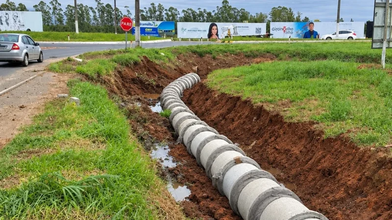 Araranguá investe em drenagem pluvial na entrada da cidade pelo bairro Barranca